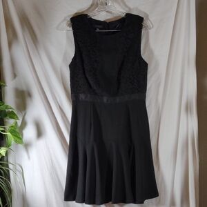 NWT Metaphor LBD - Black Sleeveless Lacy Midi Dress - Size 8